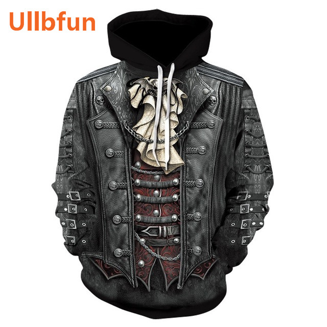 Ullbfun Sweatshirt 3D Skull Printed Pullovers Hoodies (15)